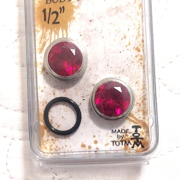 Morbid Metals Tears of the Moon Red Bling 1/2" Stretched Lobe Jewelry NWT - Picture 2 of 2
